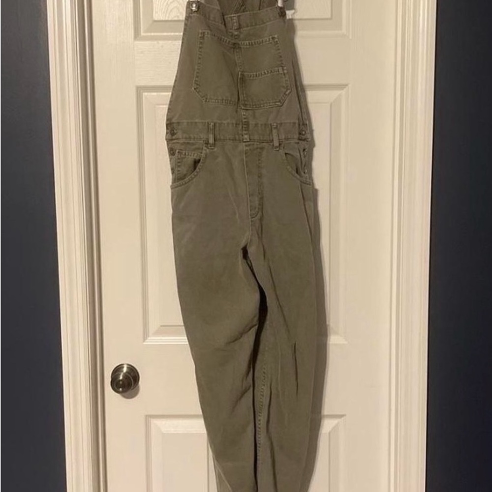 Womens We Th Free Olive Green Denim Overalls - Excellent Condition